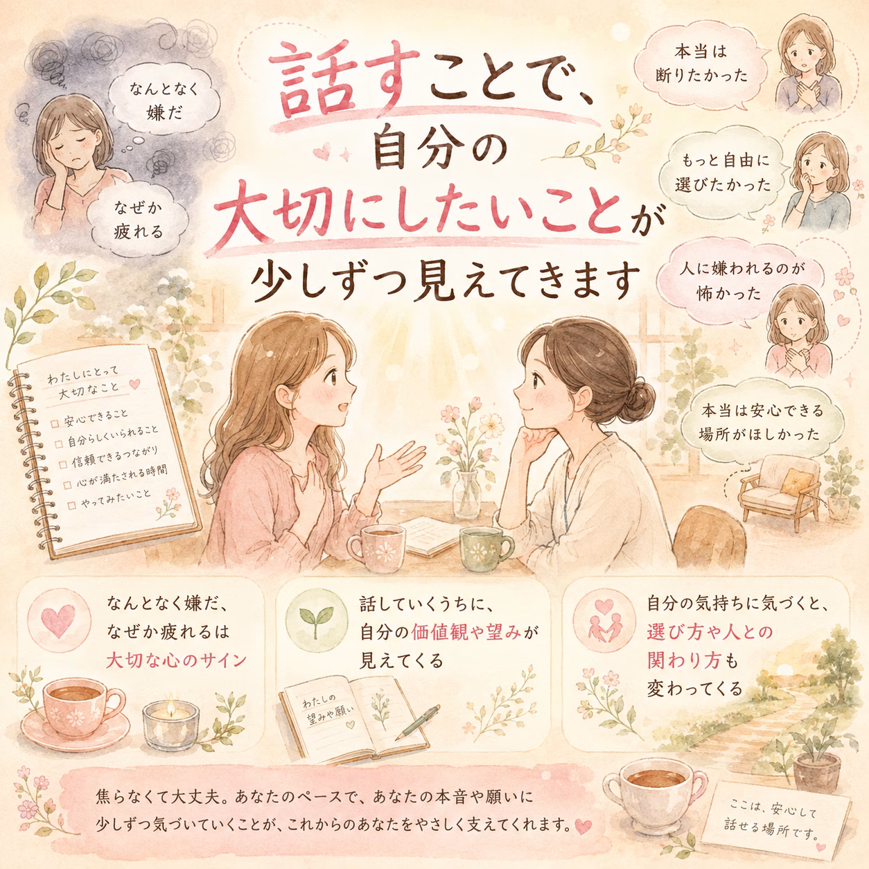 話すことで、自分の大切にしたいことが少しずつ見えてきます