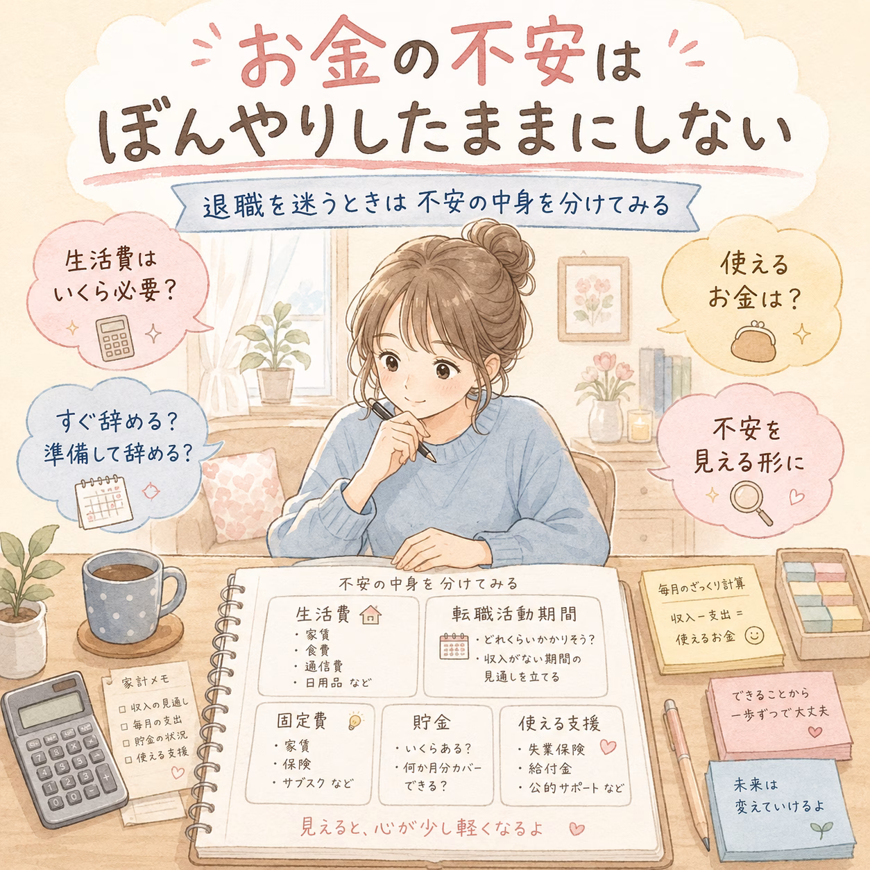 お金の不安が大きいと、本当に困っていることが見えにくくなることがあります