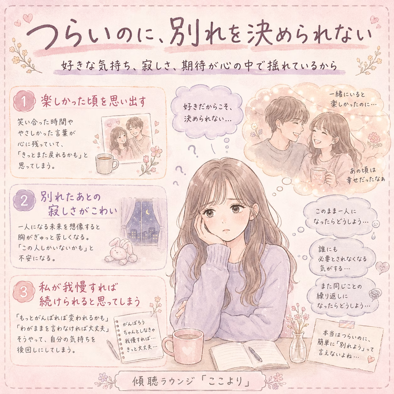 つらくても、すぐに別れを決められないのには理由があります