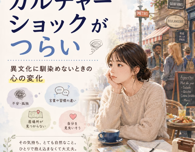 カルチャーショックがつらい｜異文化に馴染めないときの心の変化と向き合い方