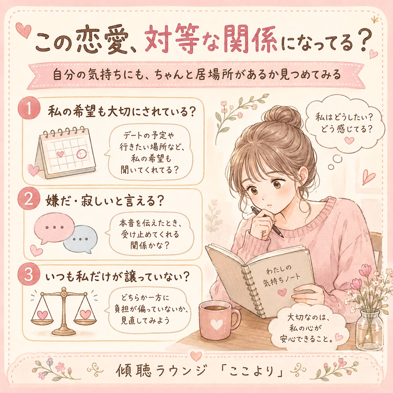 今の恋愛が「対等な関係」になっているかを見つめてみる