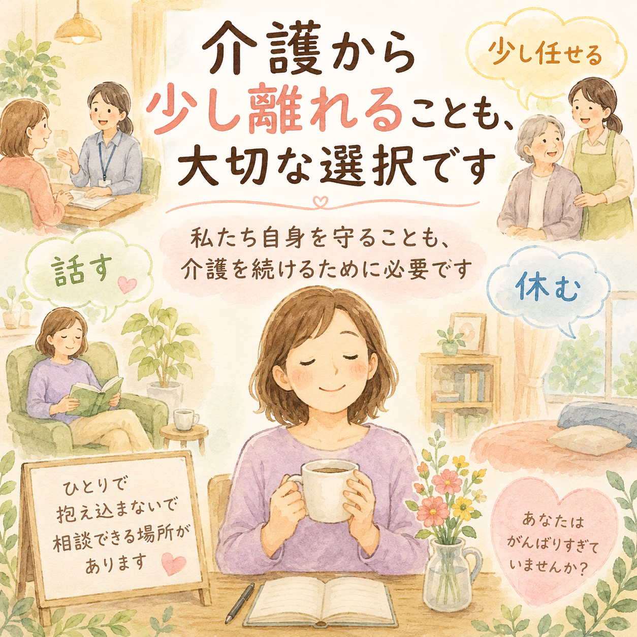 介護から少し離れることも、私たち自身を守るための大切な選択です