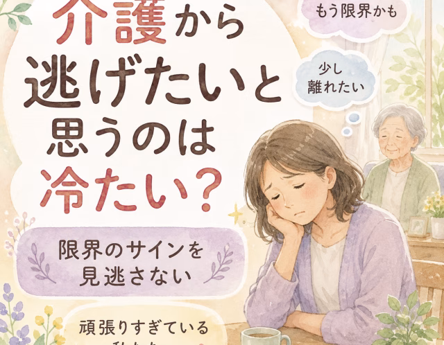 介護から逃げたいと思うのは冷たい？限界のサインを見逃さないために