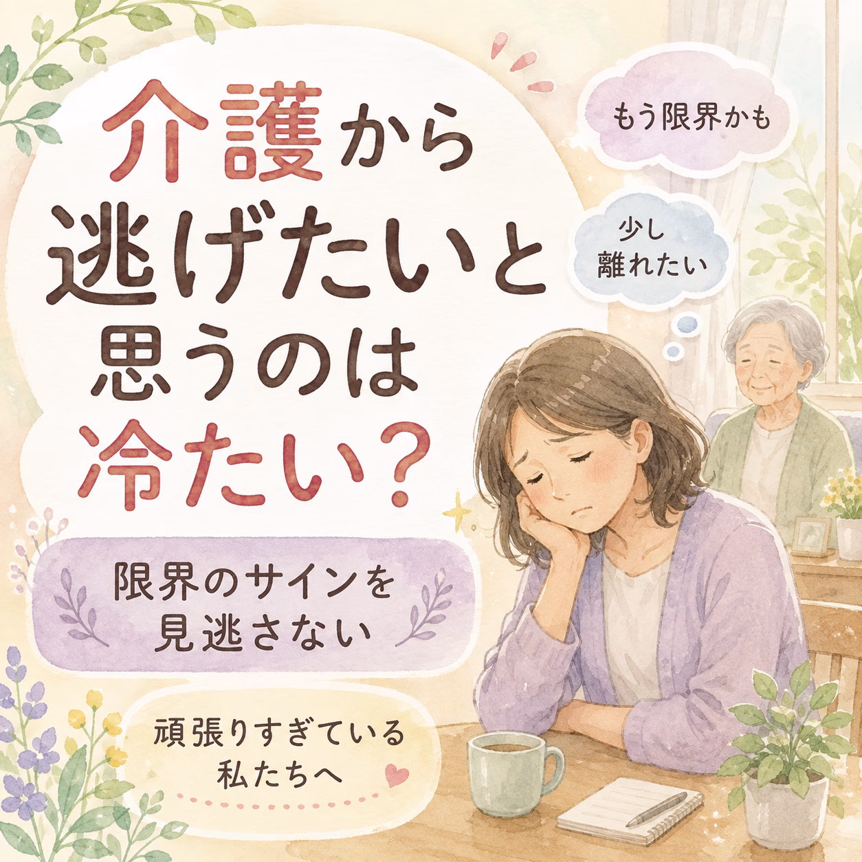介護から逃げたいと思うのは冷たい？限界のサインを見逃さないために