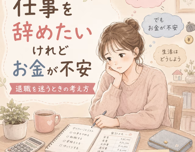 仕事を辞めたいけれどお金が不安｜退職を迷うときの気持ちの整理と考え方