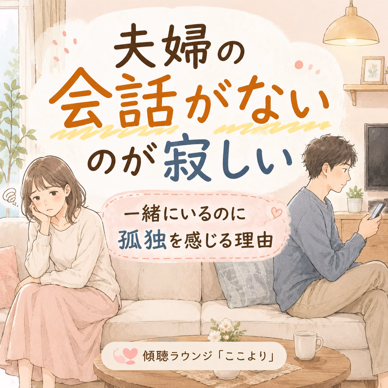 夫婦の会話がないのが寂しい方へ｜一緒にいるのに孤独を感じる理由と心の整え方