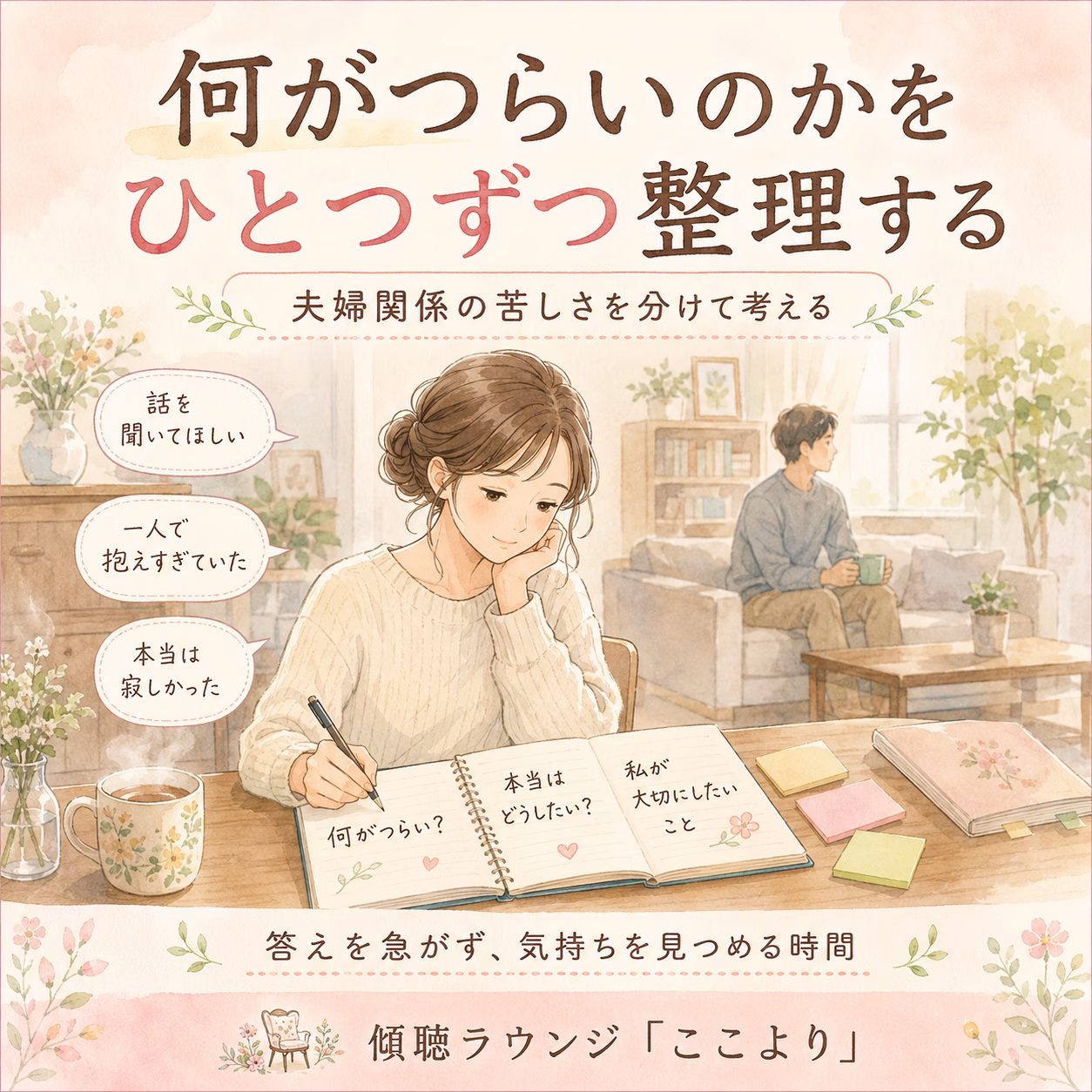 夫婦関係の「何が苦しいのか」を一つずつ整理してみる