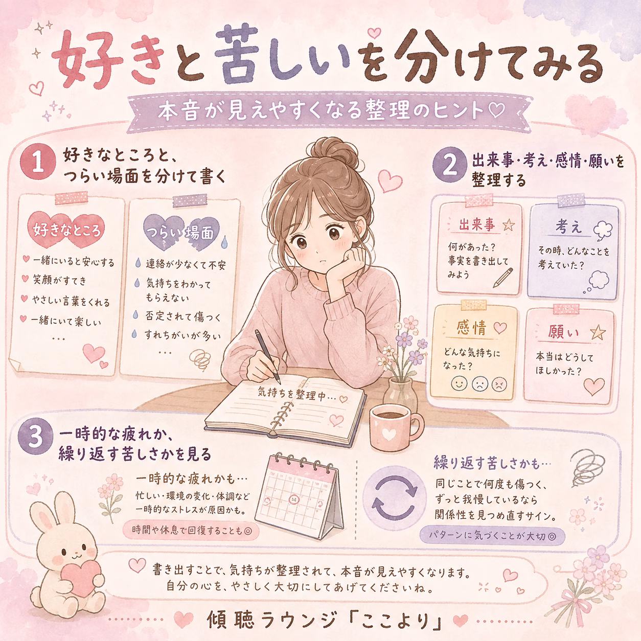 「好き」と「苦しい」を分けてみると、自分の本音が見えやすくなります