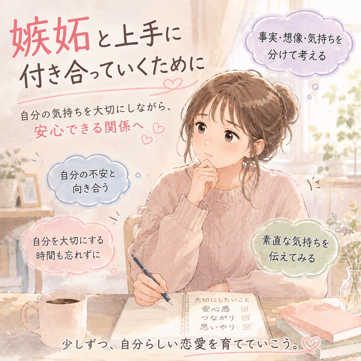 嫉妬をなくそうとするより、自分を大切にしながら付き合える方法を増やしていく