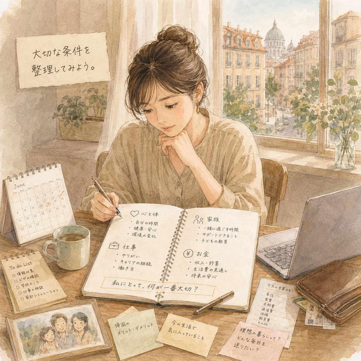 帰国を決める前に、自分にとって大切な条件を整理してみる