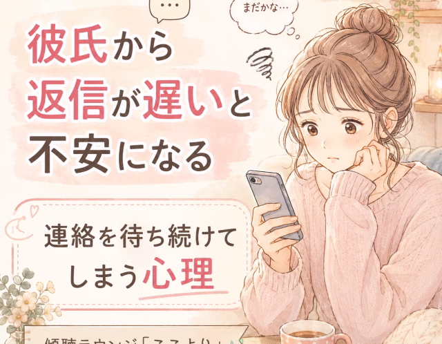 Young woman in a pink sweater sits at a cozy desk, anxiously checking her phone as she waits for her boyfriend's reply.