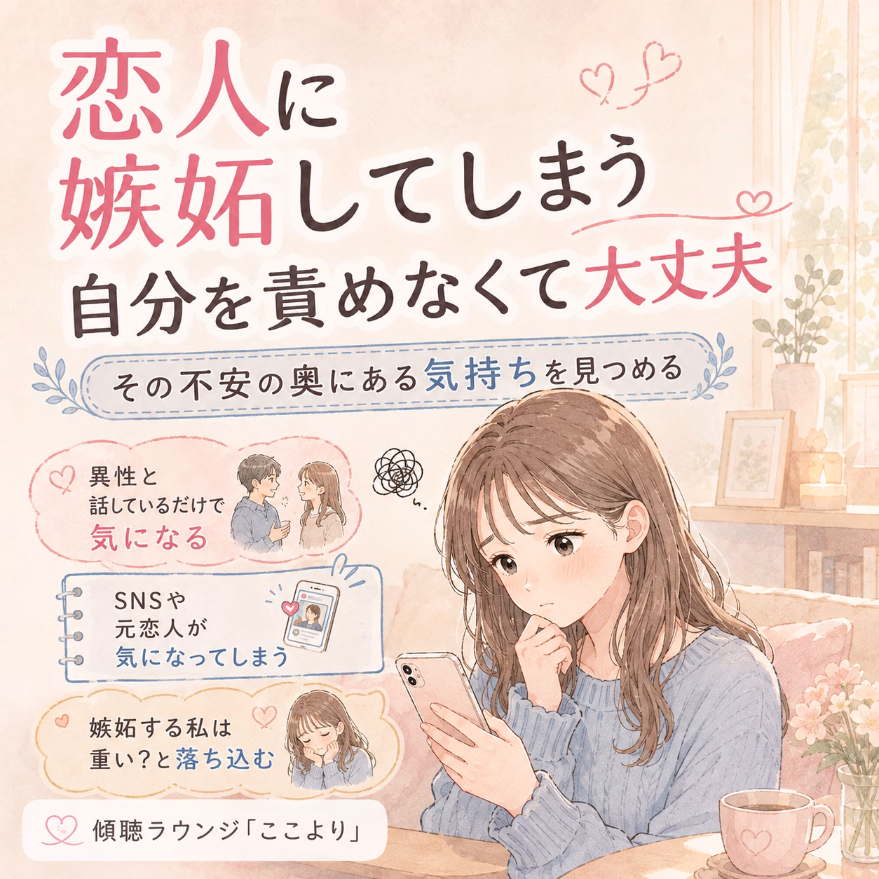 恋人に嫉妬してしまう自分を、まず責めなくて大丈夫です