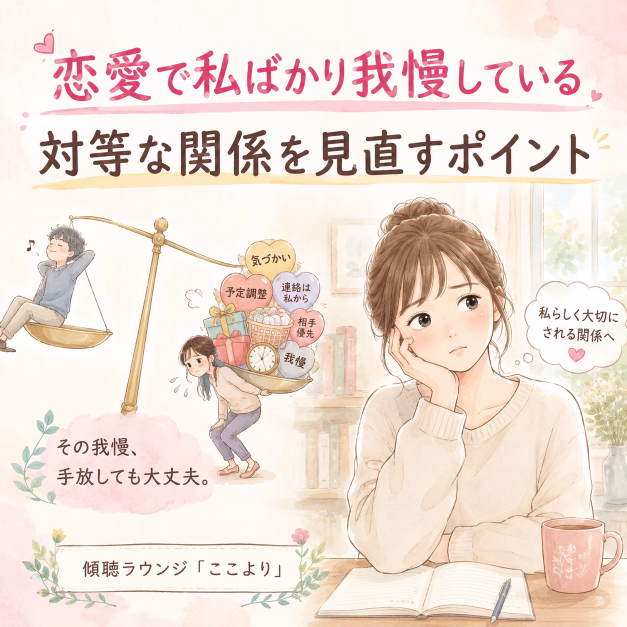 恋愛で私ばかり我慢していると感じる方へ｜対等な関係を見直すポイント