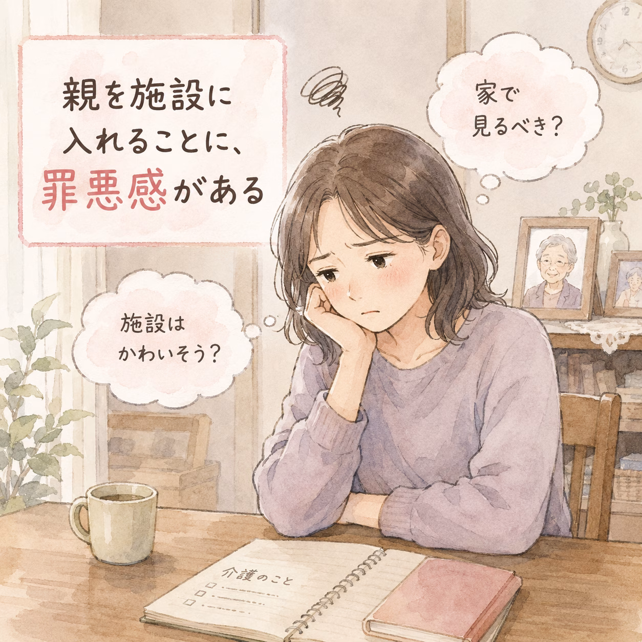 「施設に入れる＝見捨てる」と感じてしまうのは、それだけ親を大切に思っているからです