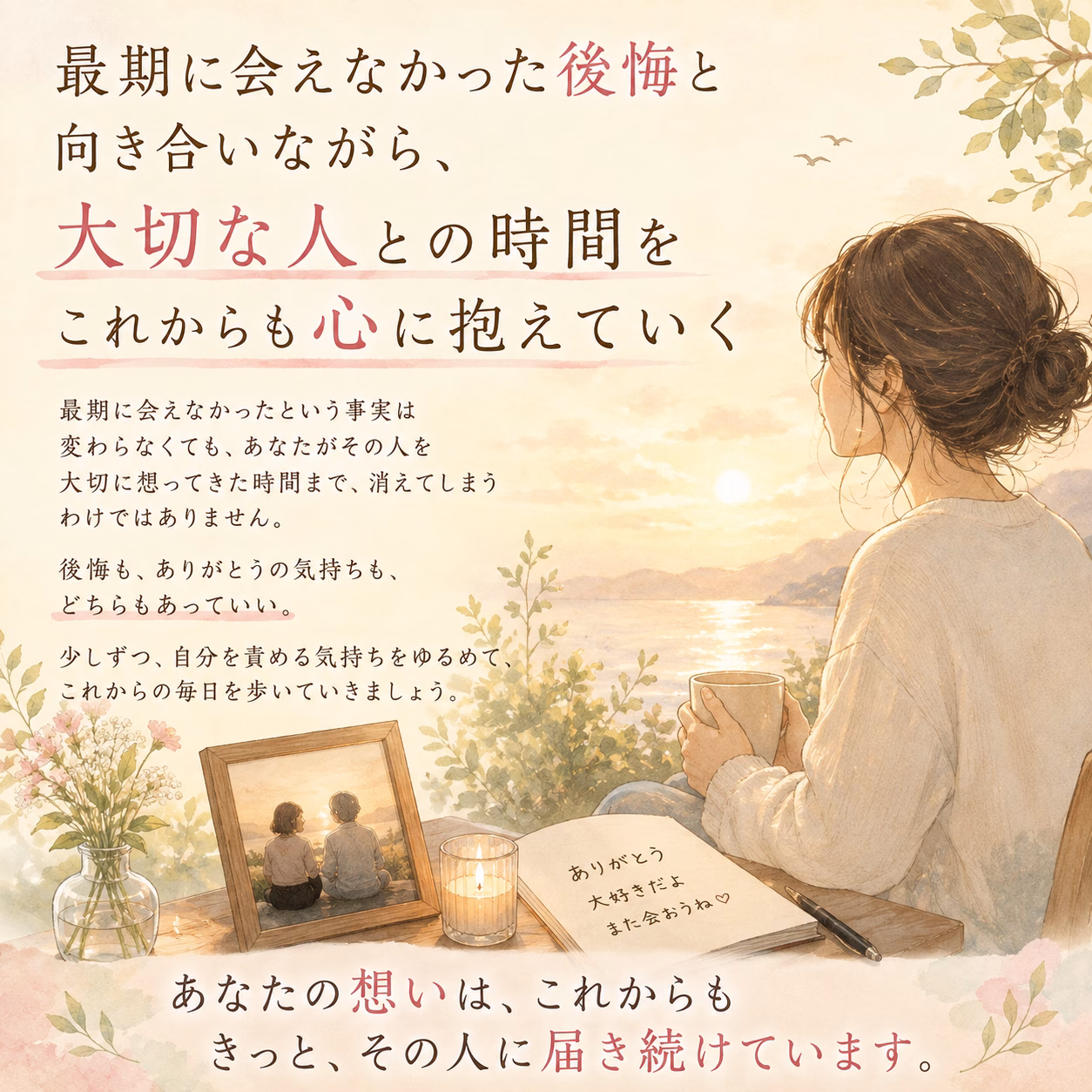 最期に会えなかった事実を抱えながら、自分を責める気持ちを少しずつゆるめていく