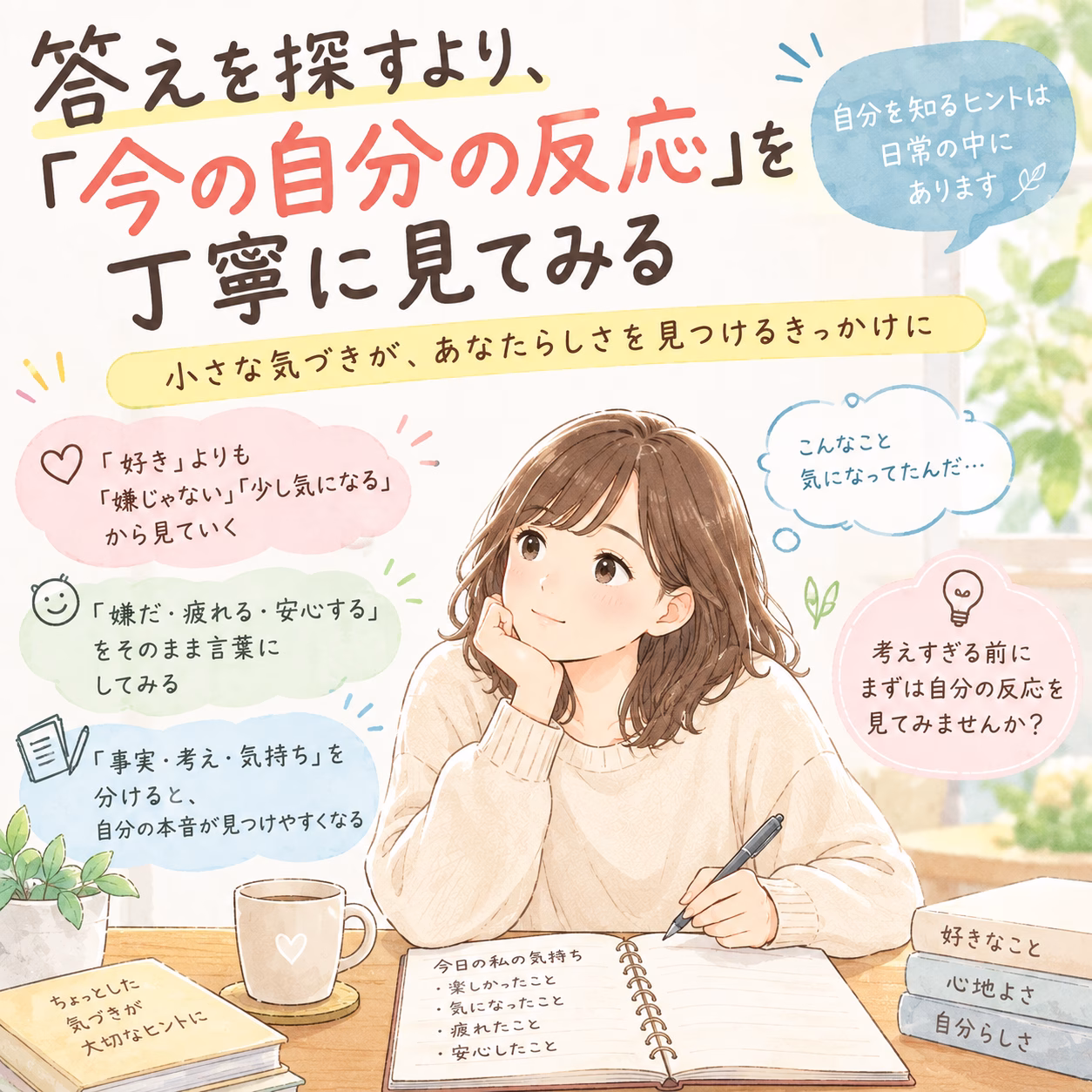 答えを探すより、「今の自分の反応」を丁寧に見てみる