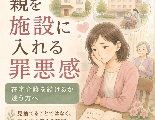 親を施設に入れる罪悪感｜在宅介護を続けるか迷うときの考え方