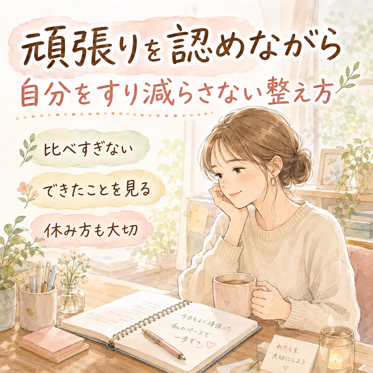 評価されない苦しさを抱え込まず、自分の心を守る選び方をしていきましょう