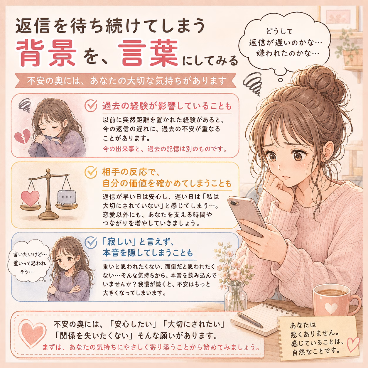 返信を待ち続けてしまう背景を、ゆっくり言葉にしてみる