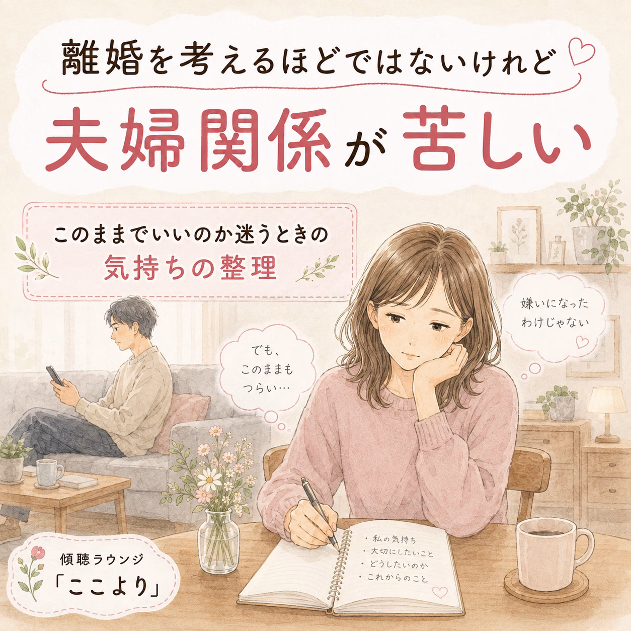 離婚するほどではないのに、夫婦関係が苦しいことがあります