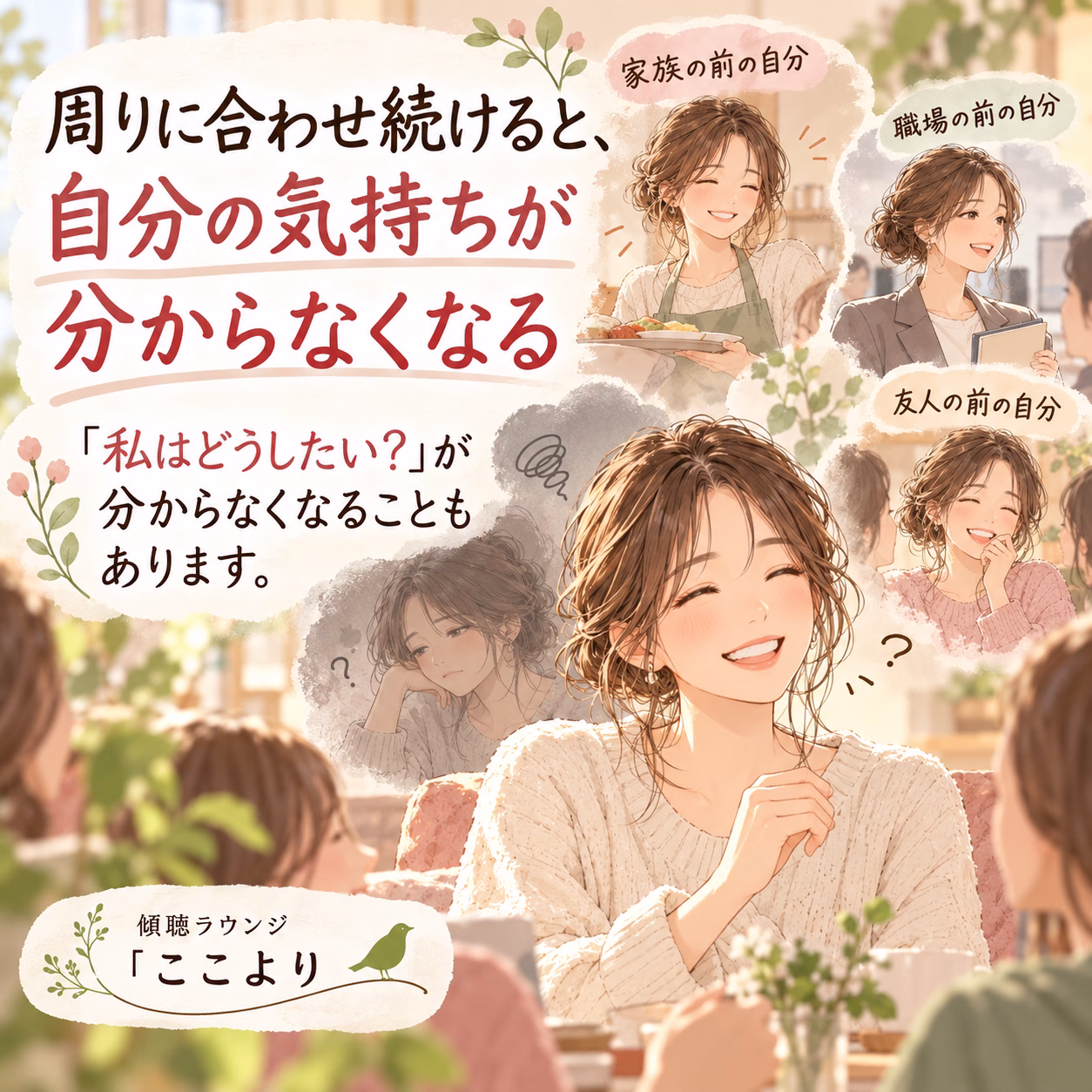 周りに合わせ続けると、自分の気持ちが分からなくなる