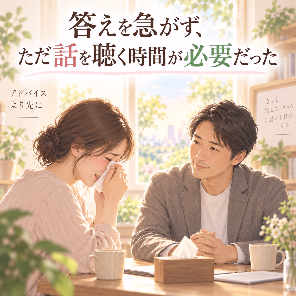 答えを出す前に、ただ話を聴く時間が必要だった