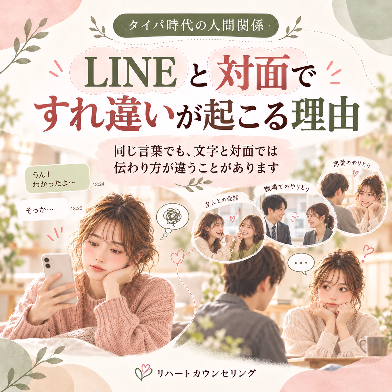 LINEと対面で、コミュニケーションのすれ違いが起こる理由