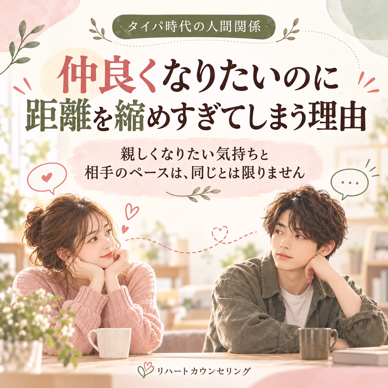 仲良くなりたいのに、距離を縮めすぎてしまう理由