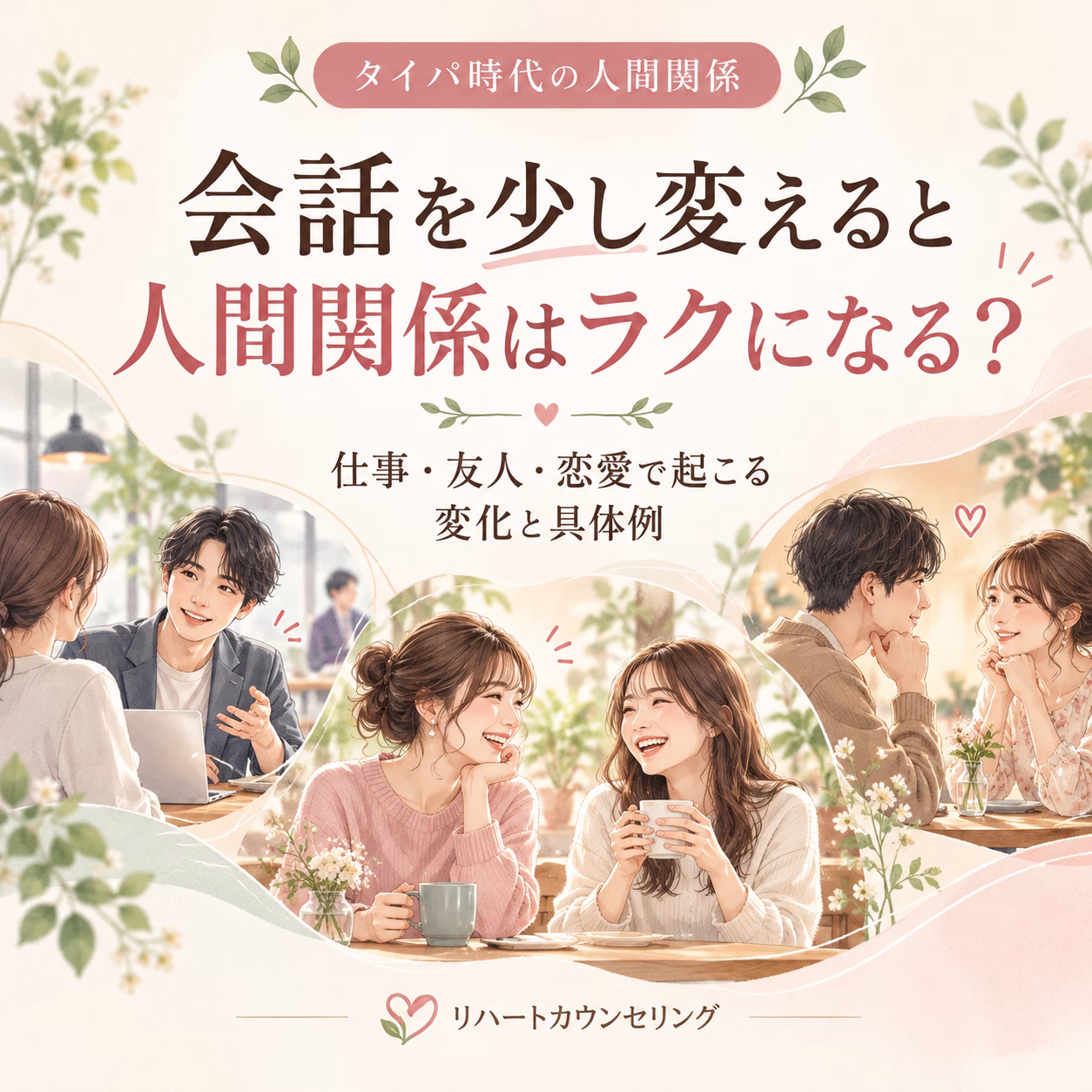会話を少し変えると人間関係はラクになる？仕事・友人・恋愛で起こる変化と具体例