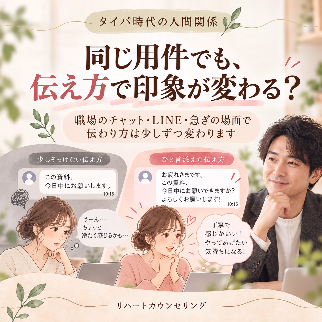 同じ用件でも、伝え方で印象が変わる？