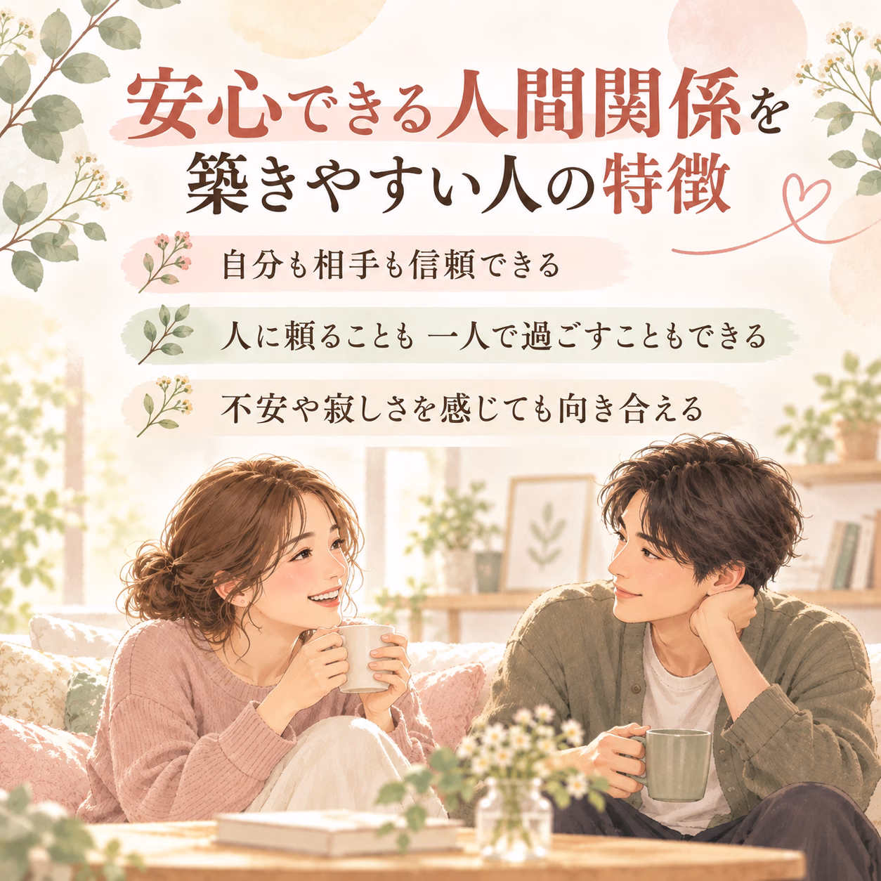 安定型愛着とは?安心できる人間関係を築きやすい人の特徴