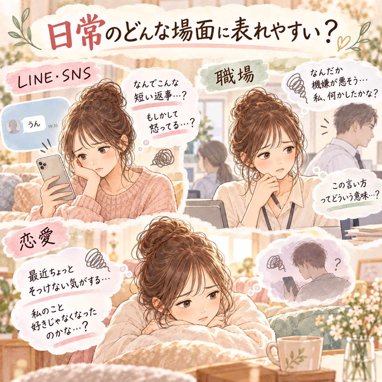 心の読みすぎは日常のどんな場面に表れやすい?