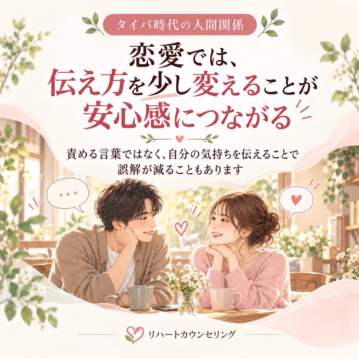 恋愛では、伝え方を少し変えることが安心感につながる