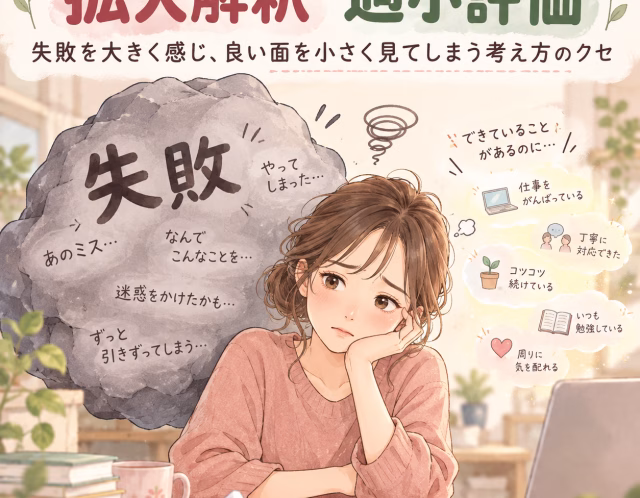 拡大解釈・過小評価とは？失敗を大きく感じ、良い面を小さく見てしまう考え方のクセ