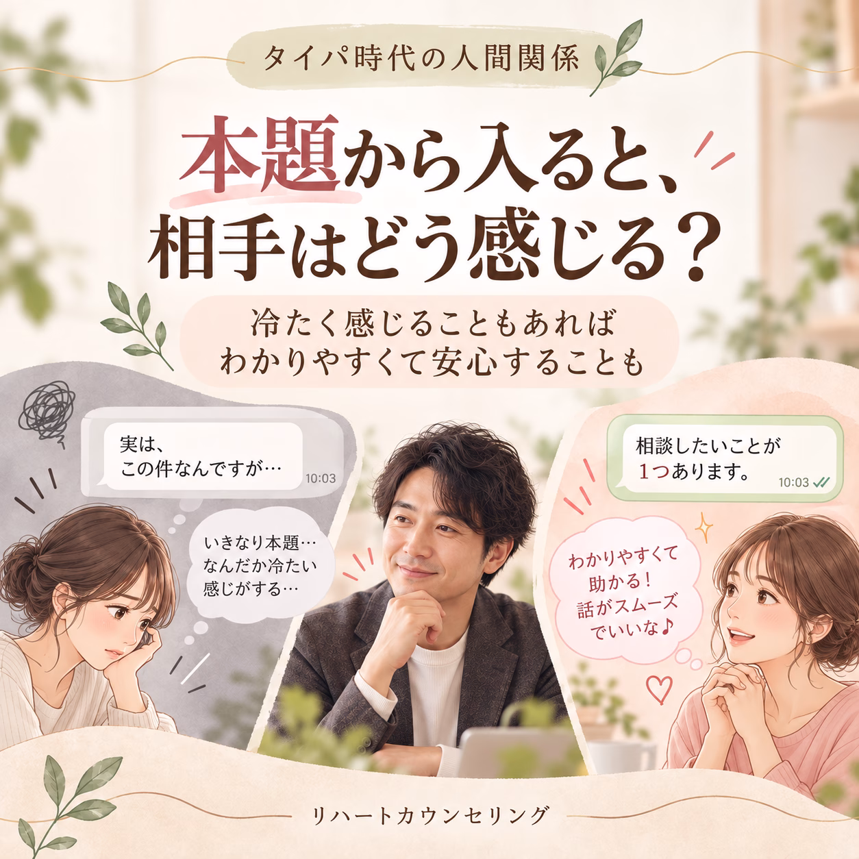 本題から入ると、相手はどう感じる？