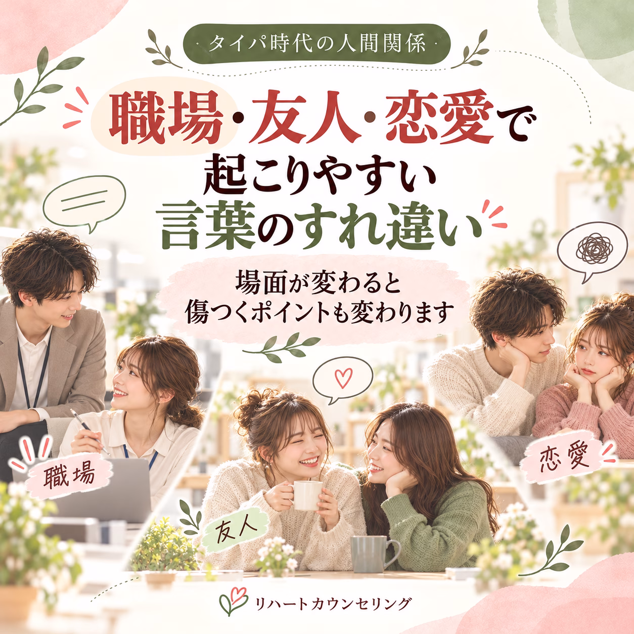 職場・友人・恋愛で起こりやすい言葉のすれ違い