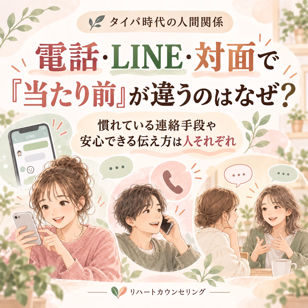 電話・LINE・対面で「当たり前」が違うのはなぜ?